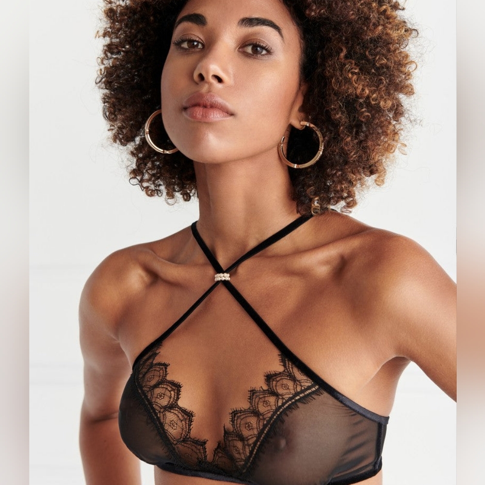 Sexy Sheer Kyoto bra with pearls by Bracli SZ M. ECU